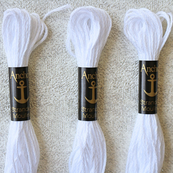 Anchor 01 White Stranded Cotton Embroidery Thread (Pack of 3 threads) — The  Embroidery Cart